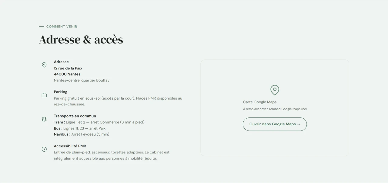 05 · Informations pratiques · Adresse et accès