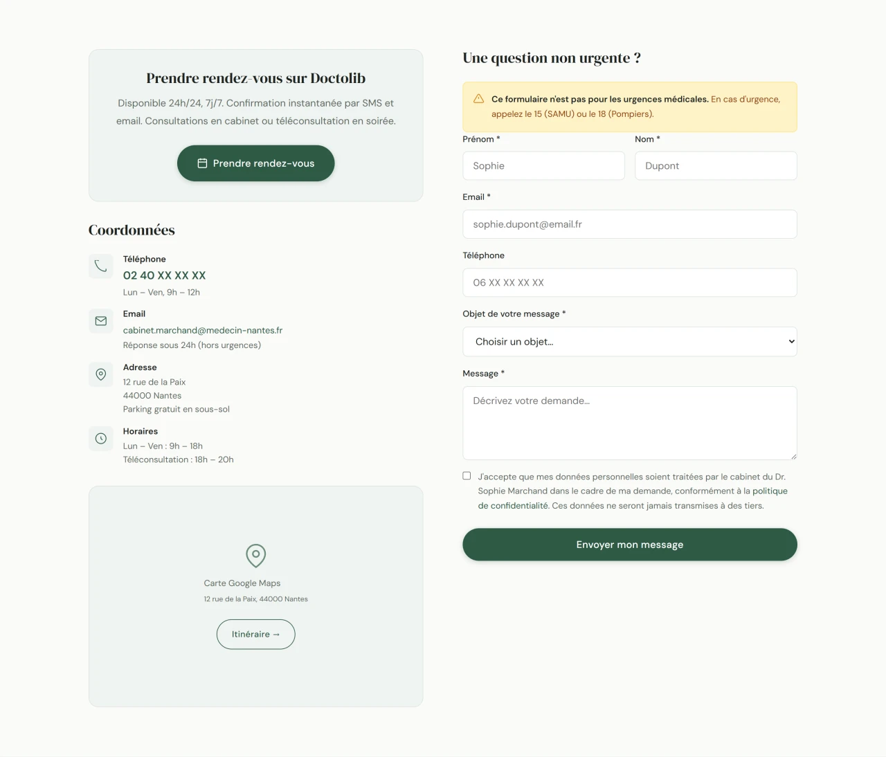 06 · Contact · Rendez-vous et coordonnées