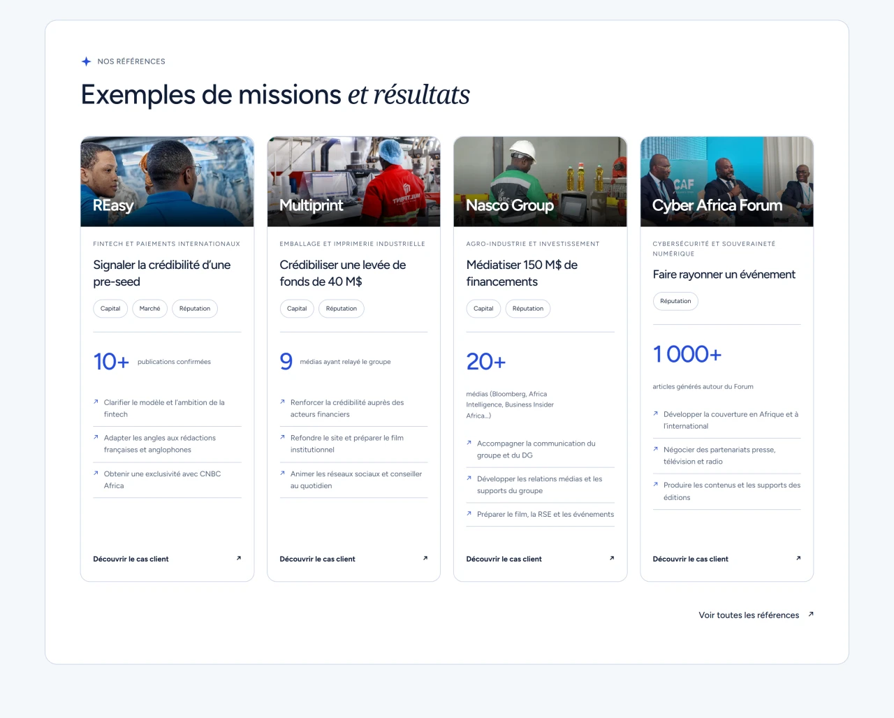 05 · Références · Les missions du cabinet