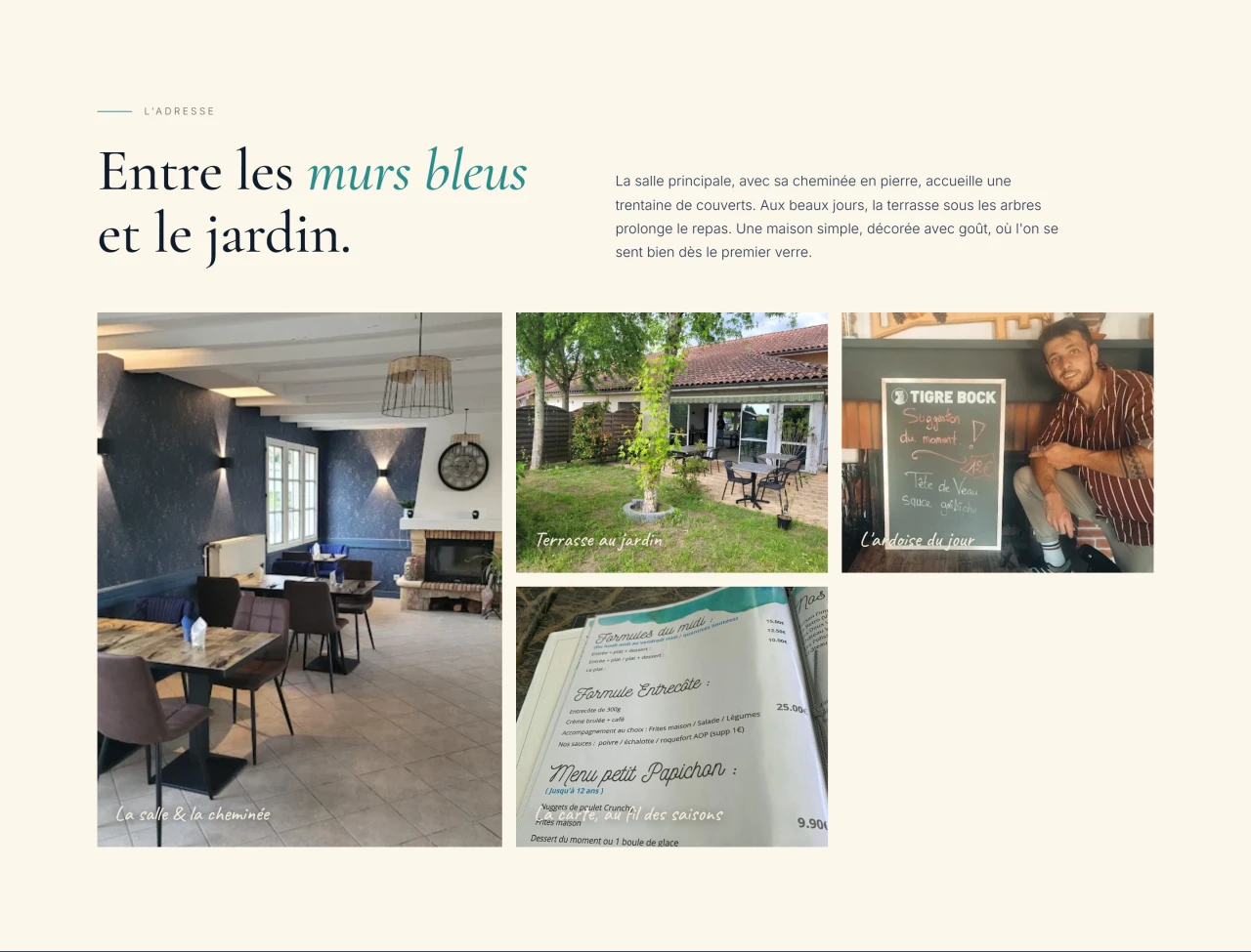 05 · L’adresse · La salle et le jardin