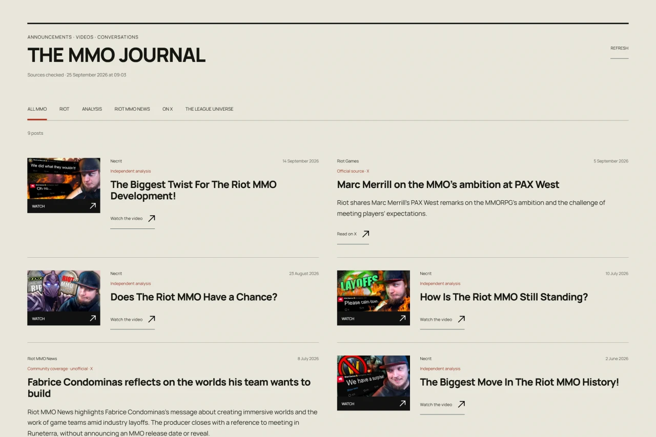 06 · Journal · Annonces officielles et analyses du MMO